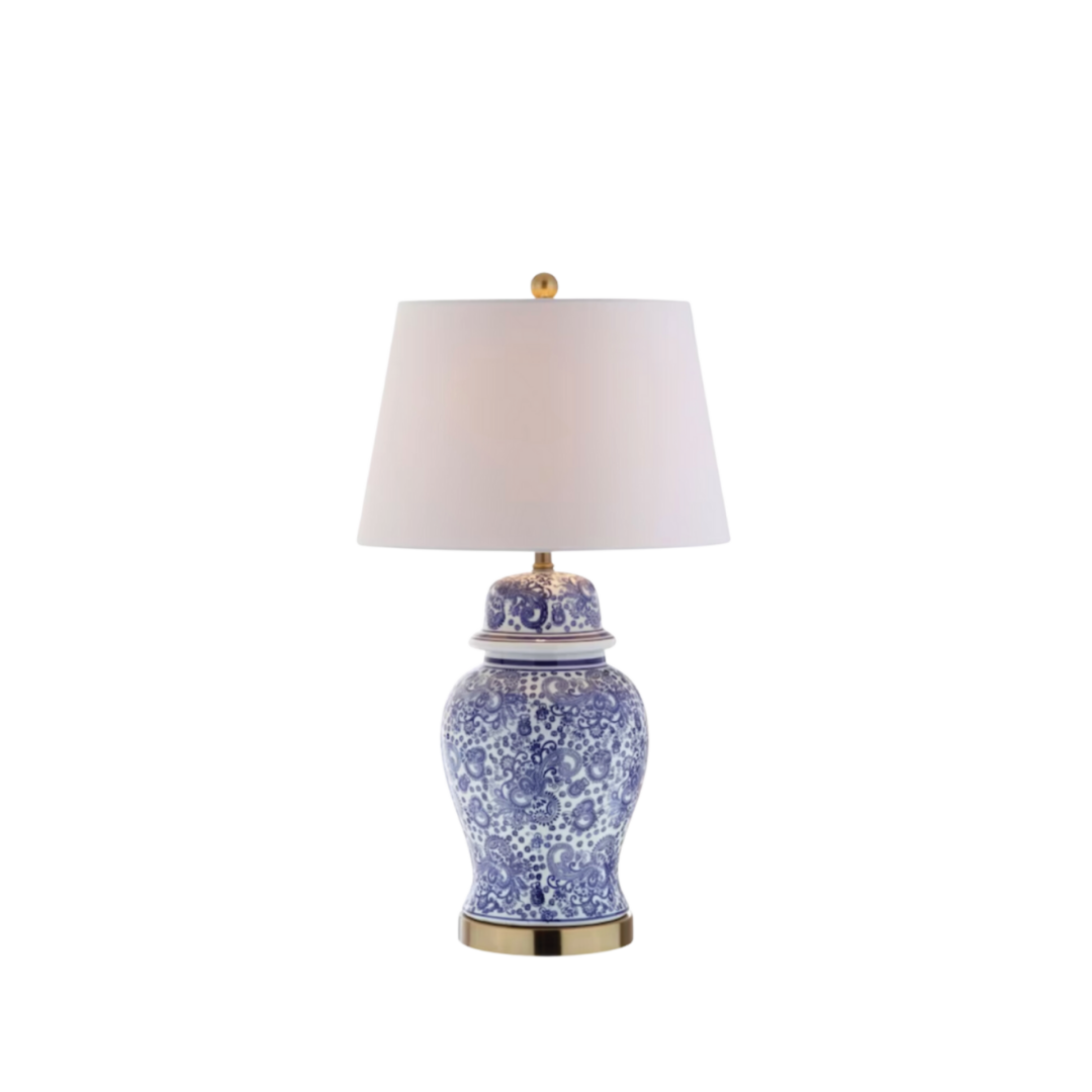 Blue Chinoiserie TABLE Lamp 13L X 13W X 22H