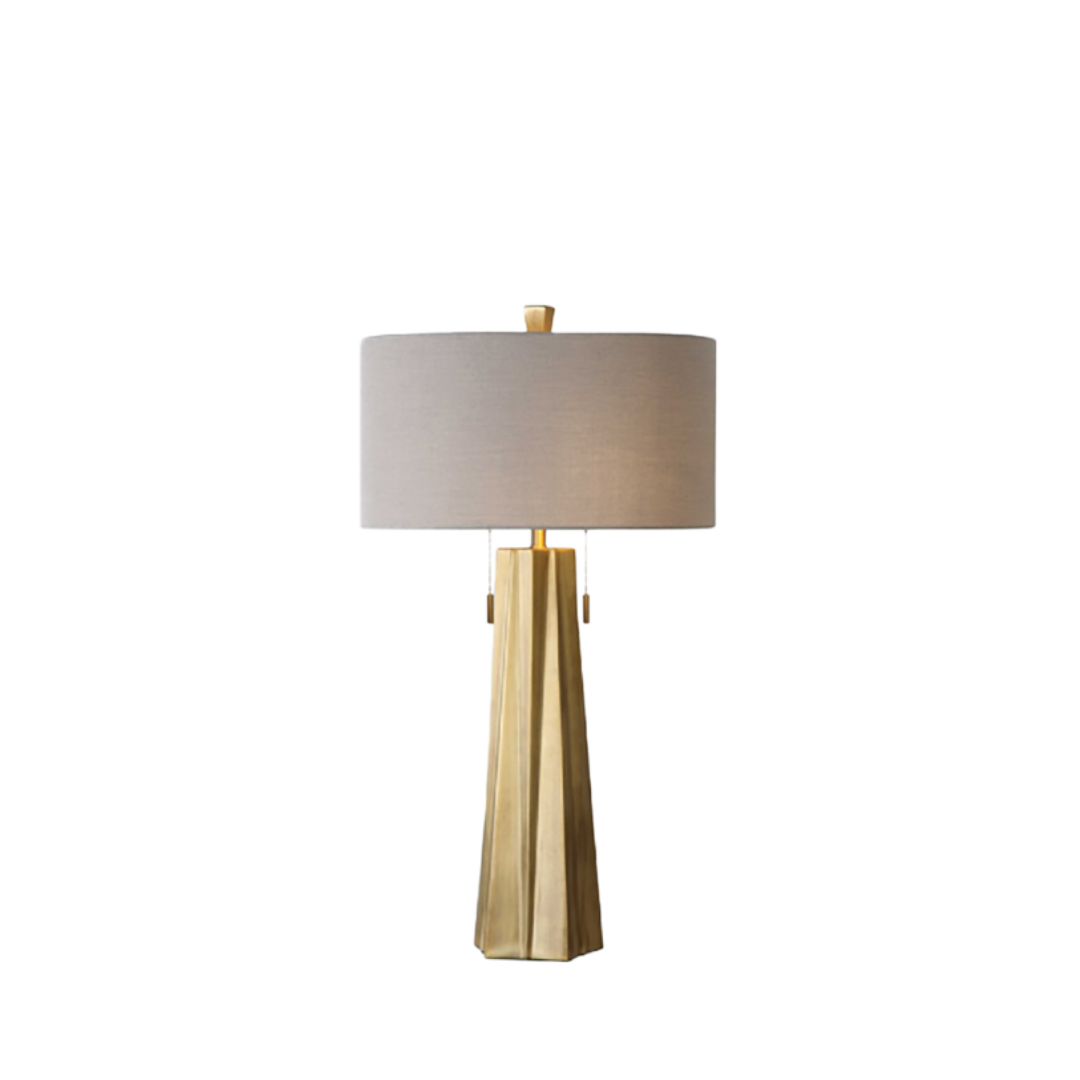 GOLD STEEL TABLE LAMP 17D X 31H