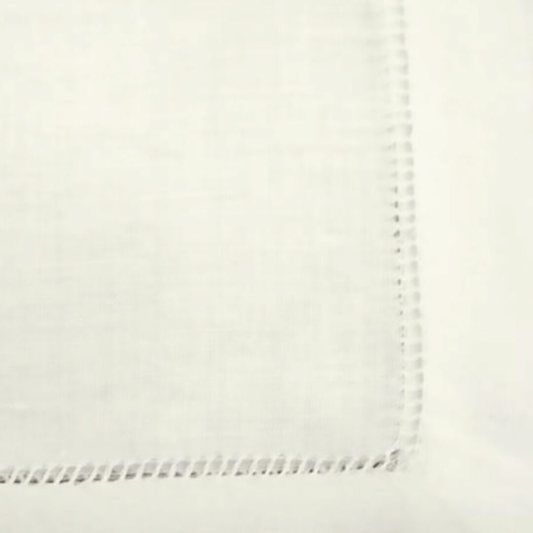 Linen Hemstitch Napkin Ivory AVAILABLE IN 20X20