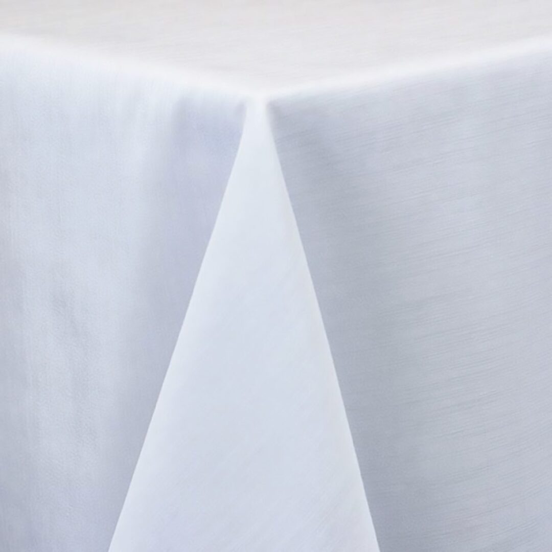 Majestic Linen White AVAILABLE IN 20X20 SQUARE NAPKIN 108 ROUND 120 ROUND 132 ROUND 90X132 LONG 90X156 LONG 12 X 108 LONG RUNNER