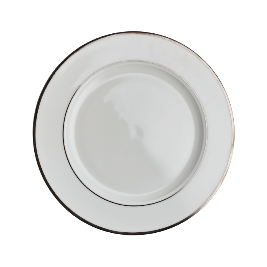 Silver Rim Bread Plate 6 Salad Dessert plate 8 Dinner 105 Soup Bowl Rice Bowl 8OZ Coffee cup 75 OZ Saucer 6 Demitasse Cup 375 OZ and Saucer 425