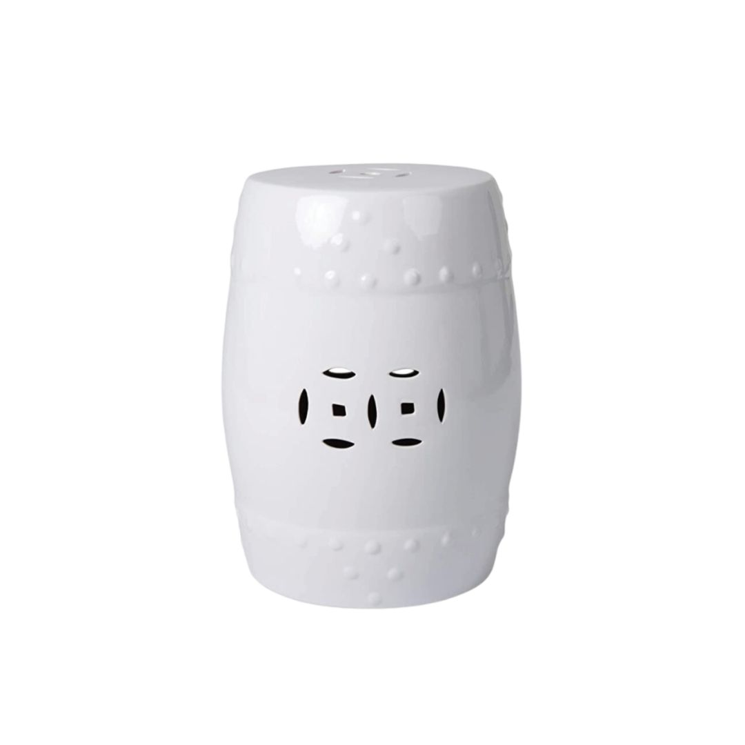 WHITE GARDEN STOOL 1325D X 18H