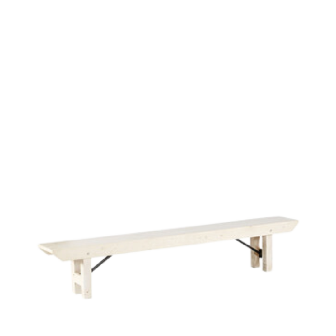 WHITE WASH CLASSIC FARM BENCH 8L X 12W X 18H