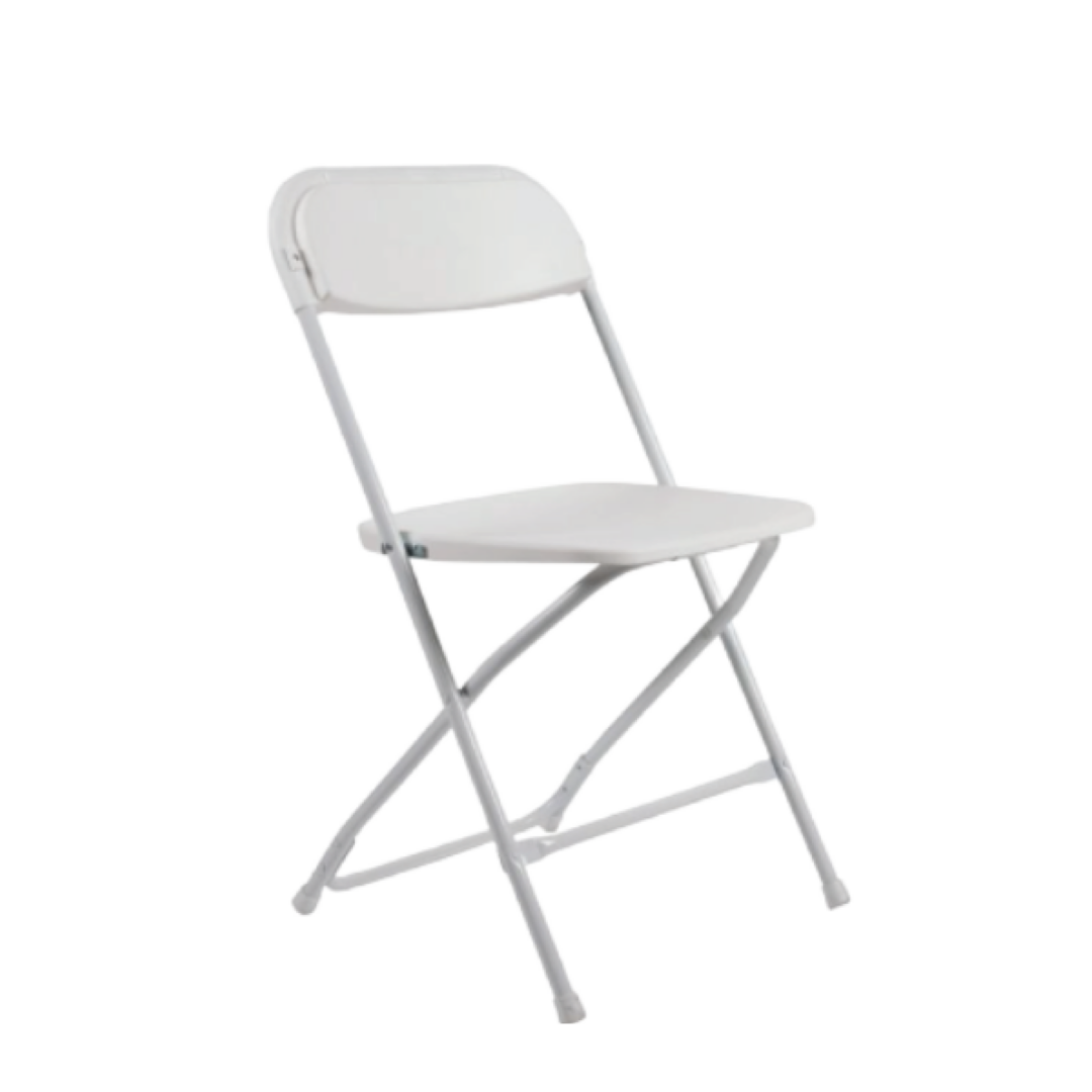 White Plastic Folding Chair 175W X 18D X 3225H SEAT HEIGHT 1775