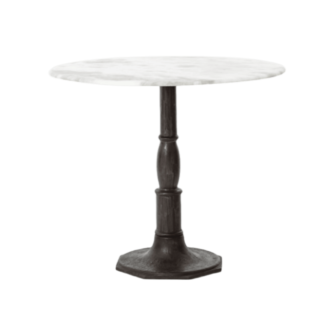 pierre round table 36Dx30H note table top has a faux marble appearance