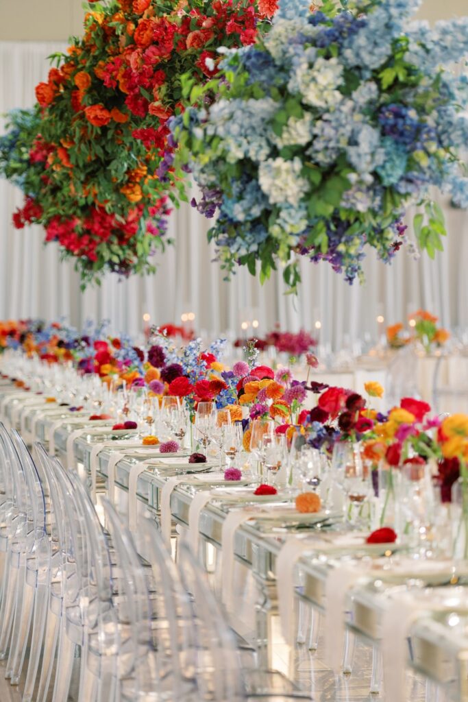 Please Be Seated rentals rainbow colorful Fete Nashville Luxury Weddings34